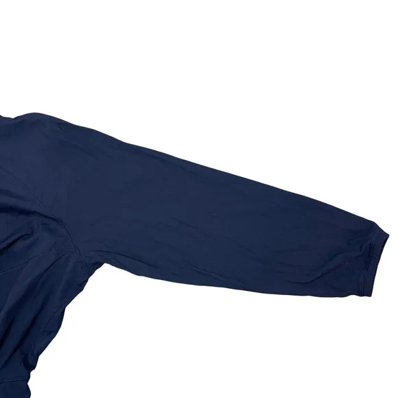 Athleta Teton Anorak Windbreaker Hoodie XL Navy Blue Grid Texture Lightweight - Image 7