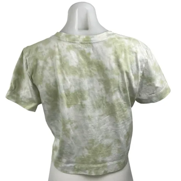 Aritzia Wilfred Free Women's Green Tie Dye Short Sleeve Crop T Shirt Tee Top M - Image 4