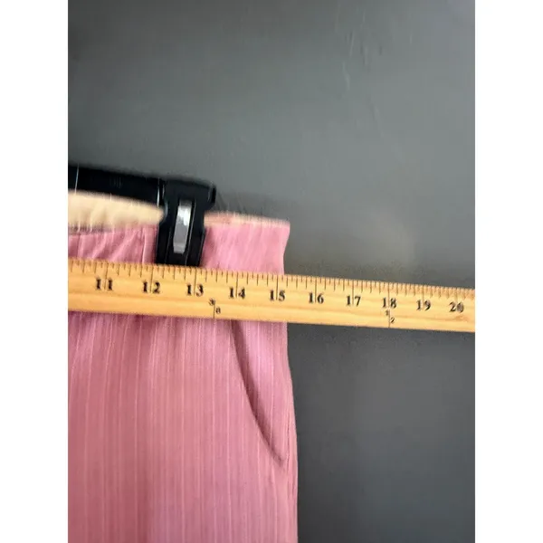 American Eagle Y2k‎ Pink Textured Stripe Stretch Crop Pants Low Rise Womens 6 - Image 5