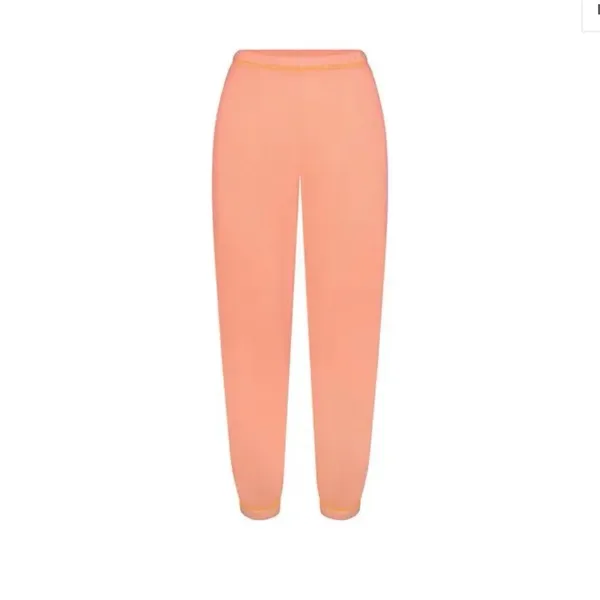 SKIMS Lounge SET French Terry Jogger Cuffed Zip Up Hoodie Orange- Size Large - Image 3