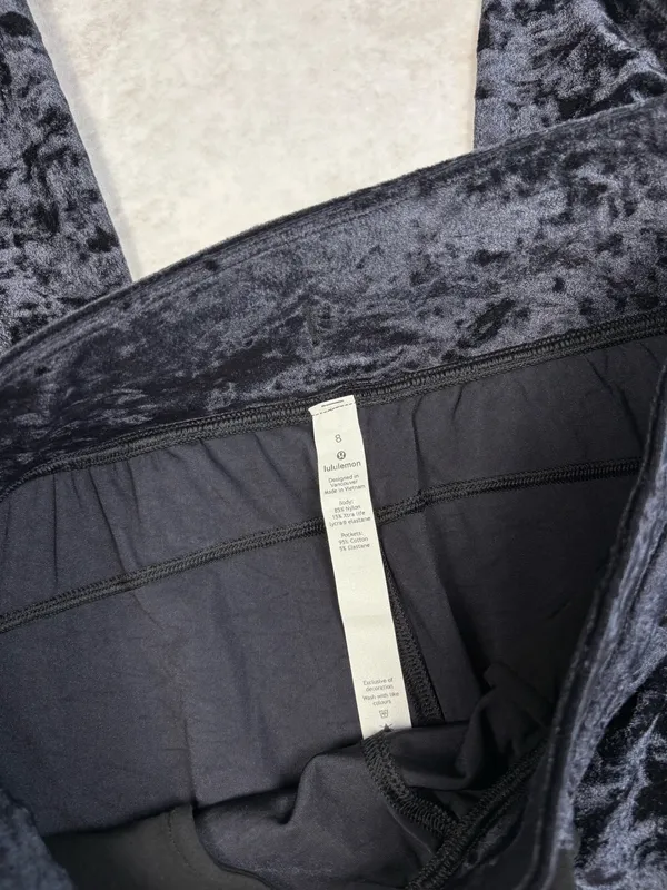 Lululemon Black Crushed Velvet Velour Three Piece Set - Image 8