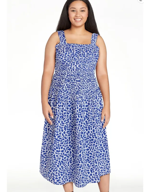 Gorgeous Time and Tru Women's Sleeveless Smocked Peasant Midi Dress XL NEW - Image 2