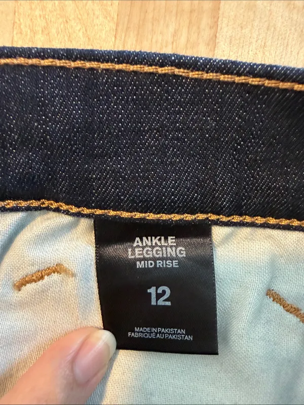 Express Mid-Rise Dark Wash Skinny Ankle Legging Jeans, 12 - Image 6