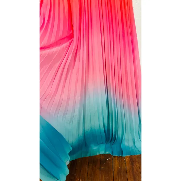AMUR Blue Ombre Pleated A-Line Sweetheart Emmett Sunset Gown Dress Size 8 - Image 13