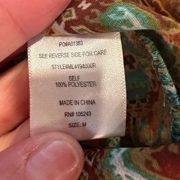 EUC Bobeau SOUTHWESTERN STYLE TANK TOP CHIFFON STYLE SZ M - Image 9