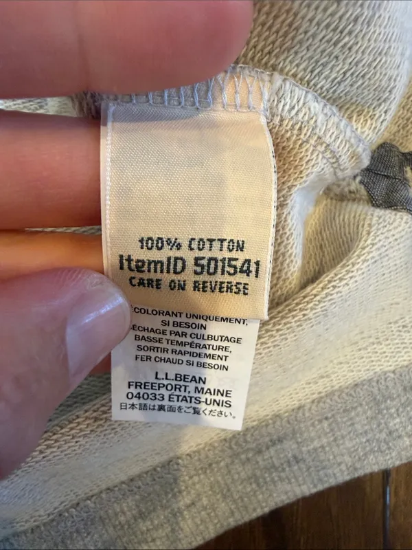 L.L. Bean Light Gray Heather Henley Pullover Size Small - Image 6