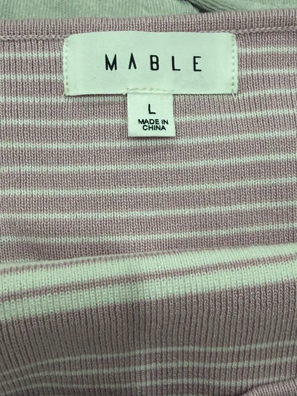 MARBLE Pink and Cream Striped Knit Dress with Cutout Front - Image 7