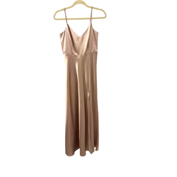 Birdy Grey Bridesmaid Dress Style Jay Color Taupe Fabric Satin Size Women's XS - Image 3