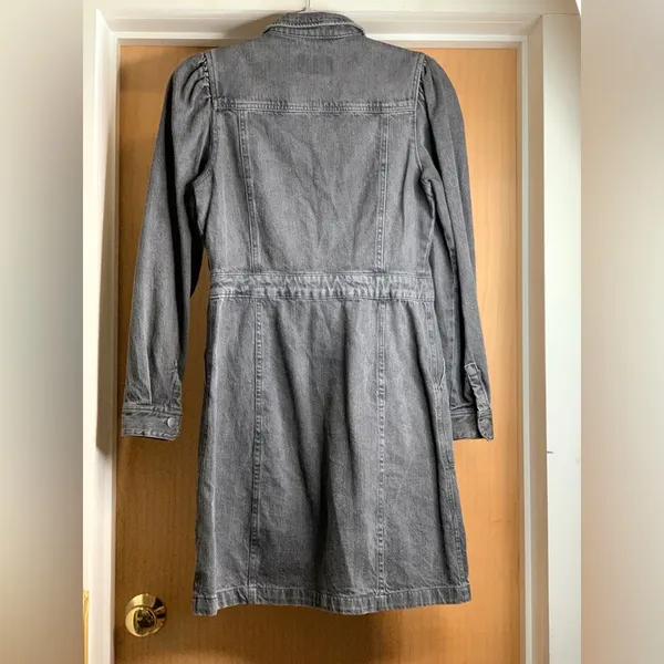Velvet Heart Charcoal Denim Button-up Dress. Size-Small. Western Chic - Image 4