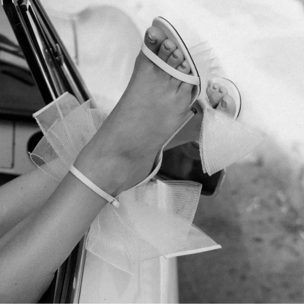 Jimmy Choo Aveline White Bow Heels - Image 3