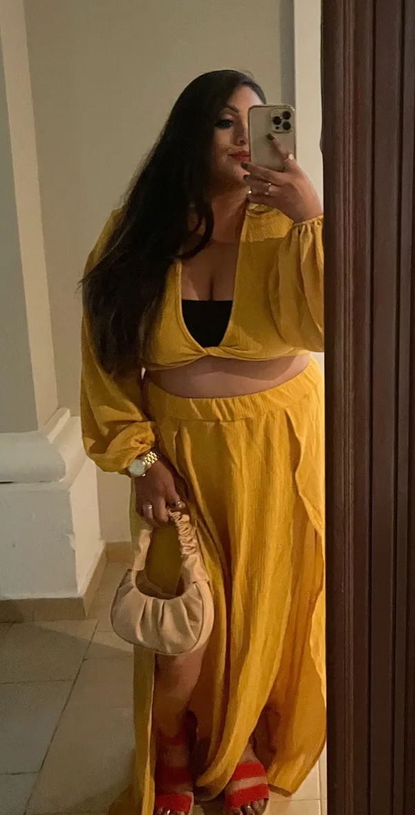 2 Piece Skirt Set Yellow Size 3X - Image 2