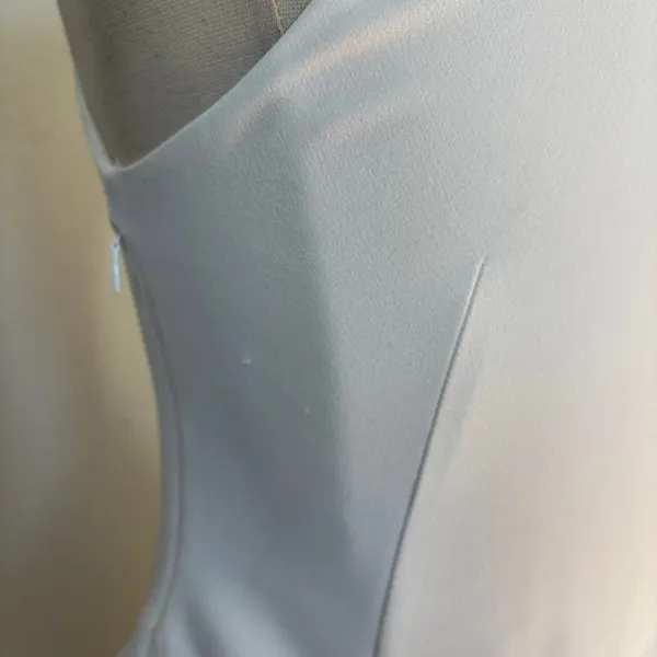 ZARA Solid White Drop Waist Sleeveless Button Front Dress - Image 7