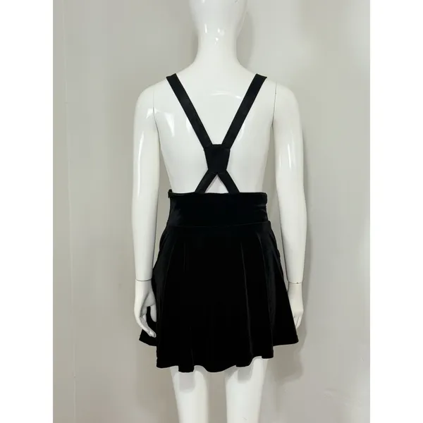 Killstar Black Velvet Corset Suspender Skirt Lace Up Whimsigoth Punk Size M - Image 6