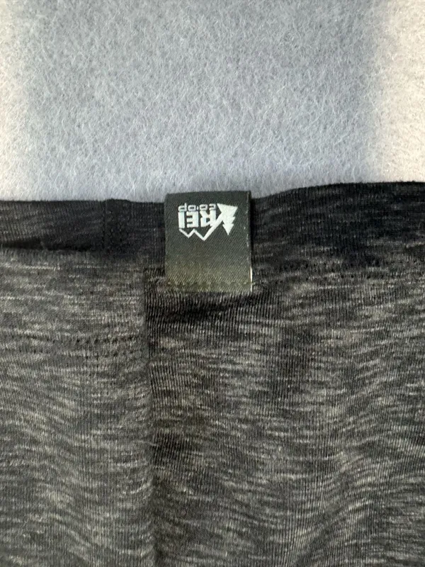 REI Co-op Womens Large Top Midweight Base Layer Crew Long Sleeve Black Gray - Image 6