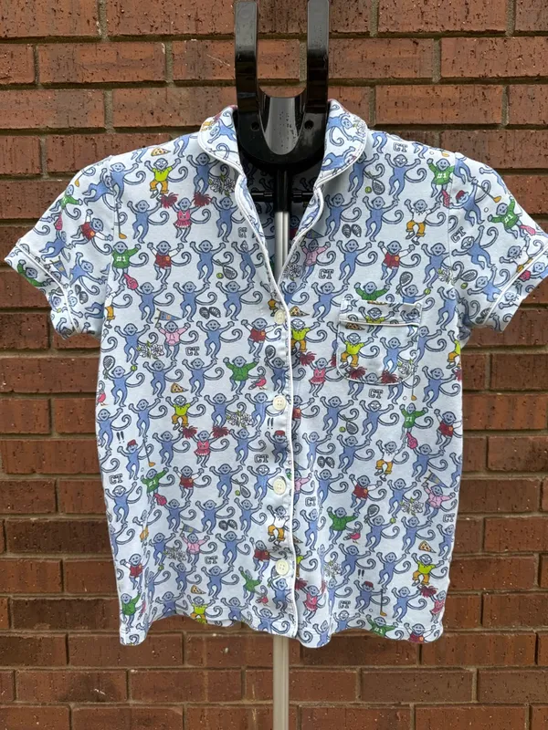Roller Rabbit CT Greenwich Monkey Polo Pajama Top Size Small Limited Edition EUC - Image 2