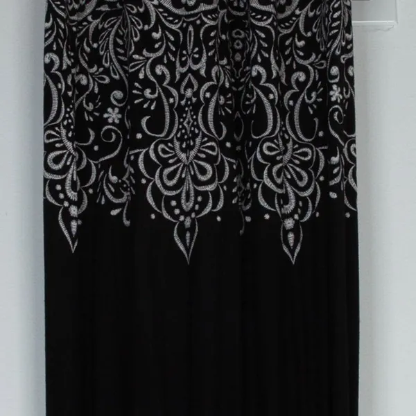 Soma Womens Jersey‎ Knit Baroque Keyhole Smocked Maxi Dress Size XS Black Boho - Image 10
