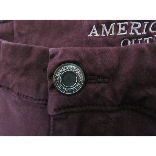 American Eagle Super Stretch Pants 12 Burgundy Skinny Maroon Slim‎ Fit 61607 - Image 8