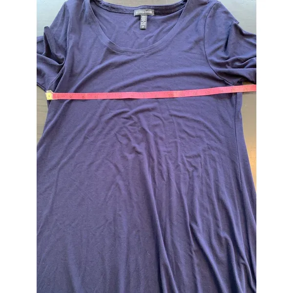 Eileen Fisher Dress Women’s Small Long‎ Sleeve Midi Blue T Shirt Casual Stretch - Image 9