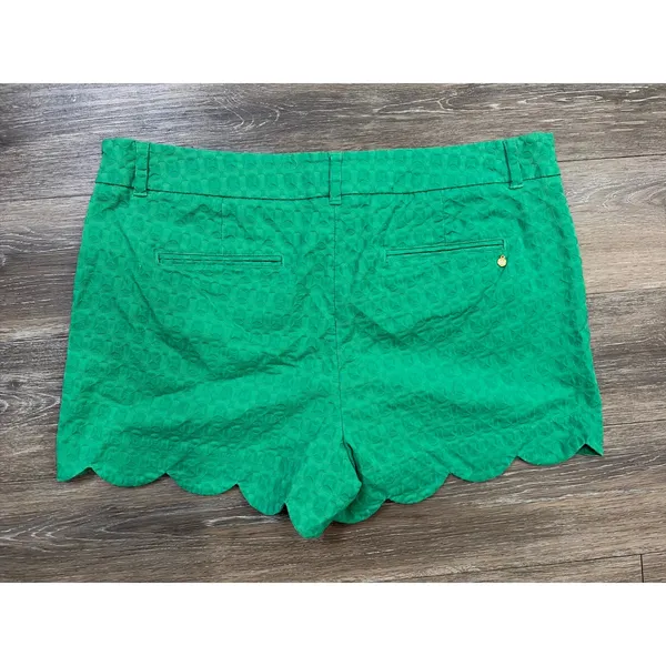 Crown & Ivy Shelby Shorts 16 Green Scallop Hem Textured Preppy - Image 6