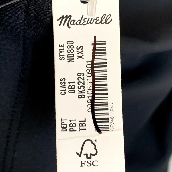 NWT Madewell Sz XXS Flex Fitness Athletic‎ Dress in True Black - Image 8