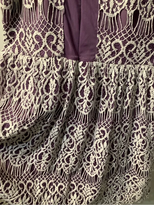 Altar'd State Purple Dress with White Lace Overlay EUC Wedding Sorority Feminine - Image 8