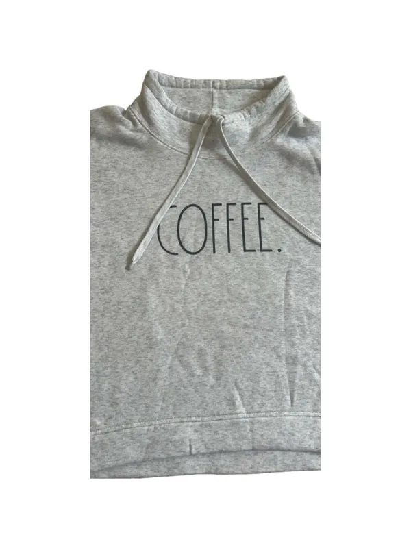 Rae Dunn Coffee Sweatshirt Size L Grey Graphic Crewneck Pullover - Image 7
