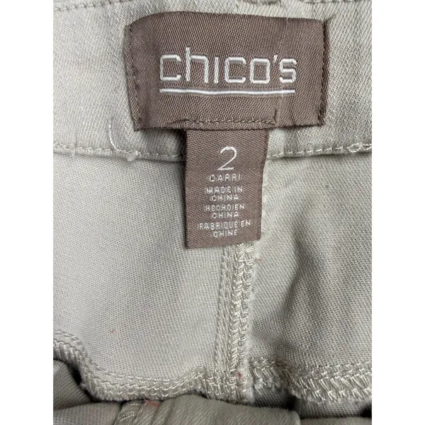 Chicos‎ Cropped Capri Pants Women's Size Large Beige Coastal Grandma Stretch - Image 3