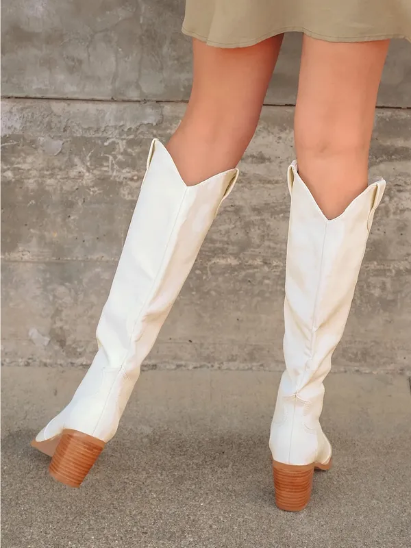 Billini Novena Off White Knee High Boots Size 8 - Image 2