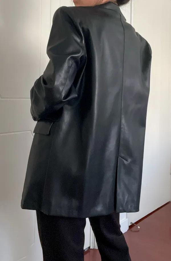 NA-KD Maxi Oversized PU Blazer - Image 7