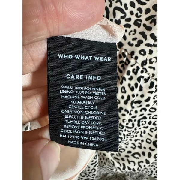 Who What Wear Womens‎ Cheetah Leopard Print Ruffle Tiered Midi Dress Tan Black L - Image 9