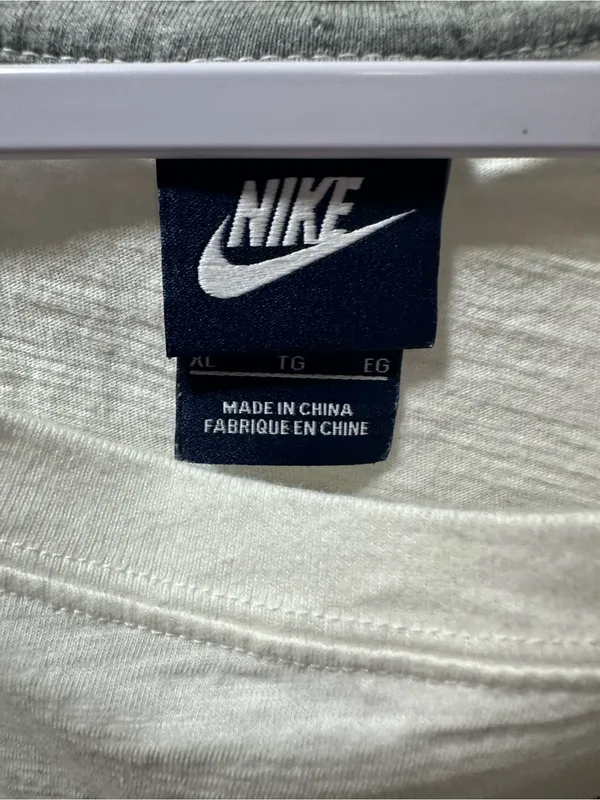 Nike White Long Sleeve Tee with Black Diagonal Logo - Image 3