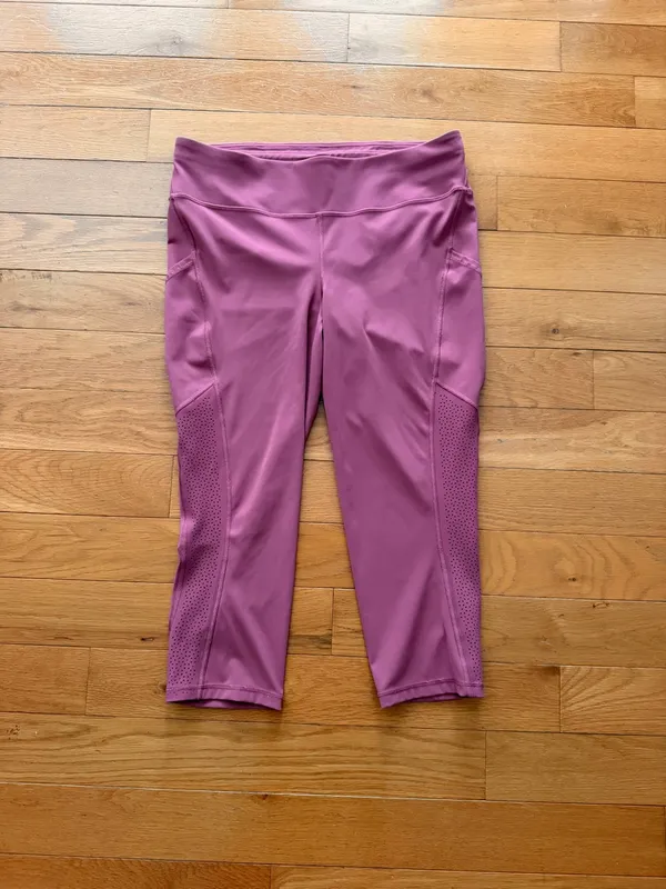 Lululemon Ready To Race Moss Rose Pink 21” Crop Leggings Size 12 - Image 15