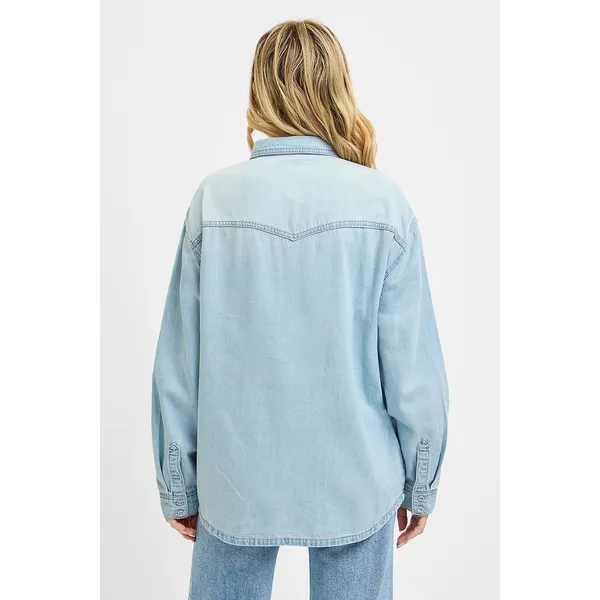 RISEN Western Yoke Style Relaxed Fit‎ Denim Shirts - Light - Medium - Image 3