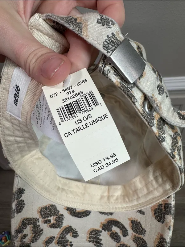 NWT Aerie Leopard Print Beige Baseball Cap - Women's Fashion Accessory - Image 5