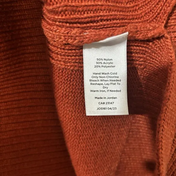 Talbots Tunic Sweater Womens Medium Orange Turtleneck Stretch Pullover - Image 8