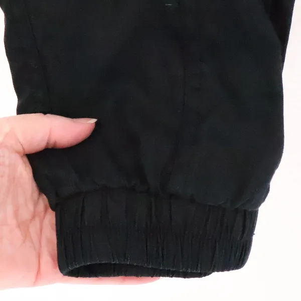 Linen Blend Cargo Jogger Pants Womens Size M Black Utility Gorp Lightweight - Image 10
