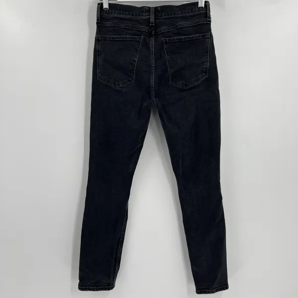 AGOLDE Nico High Rise Slim Button Fly Jeans Black Stretch A093D‎ Women’s Size 27 - Image 7