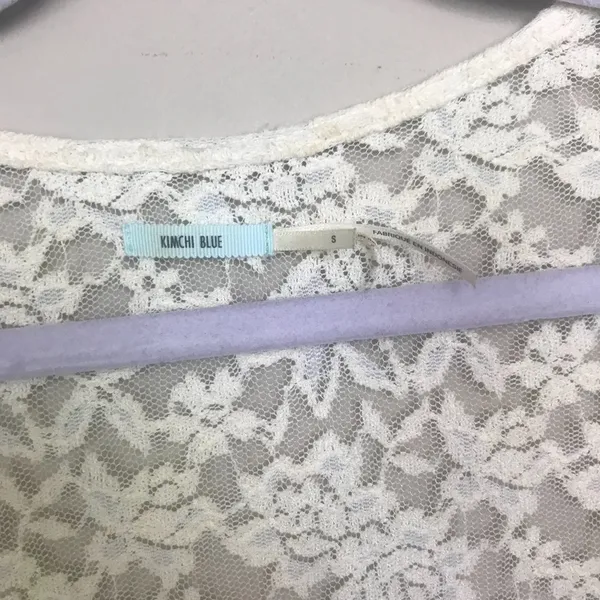 Women's Sm KIMCHI BLUE Cream Lace Button Up Blouse - Image 3
