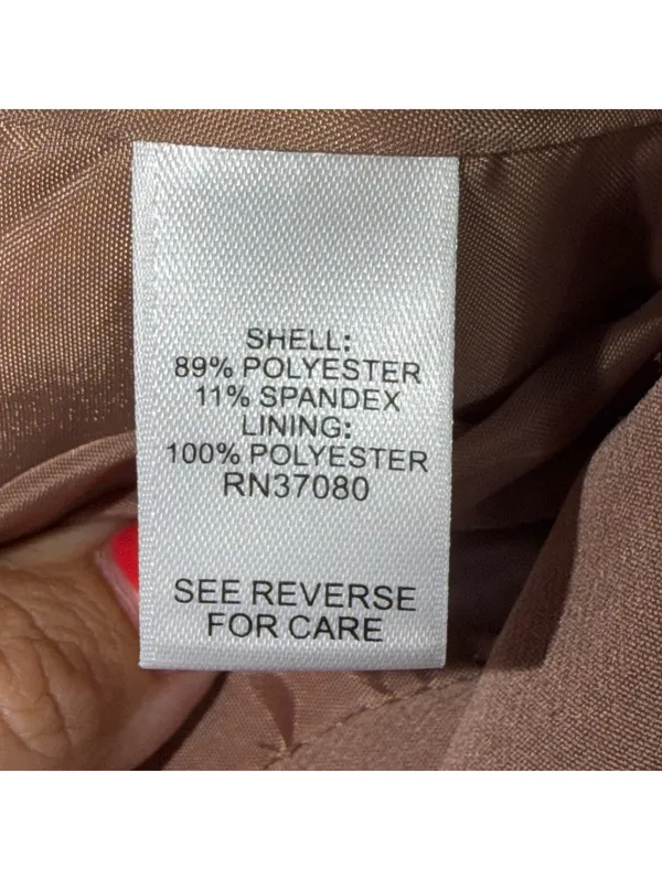 Versona Women’s Camel Sleeveless Longline Blazer Vest Size Medium - Image 7