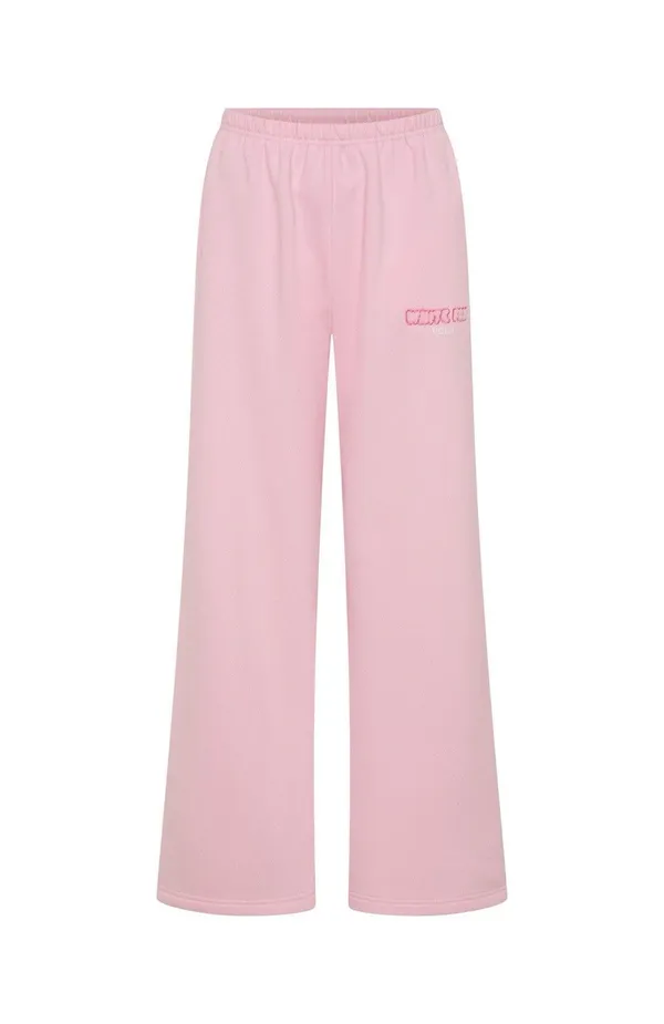 White Fox Boutique Posy Pink Wide Leg Pants And Crop Hoodie Set M/L New - Image 5