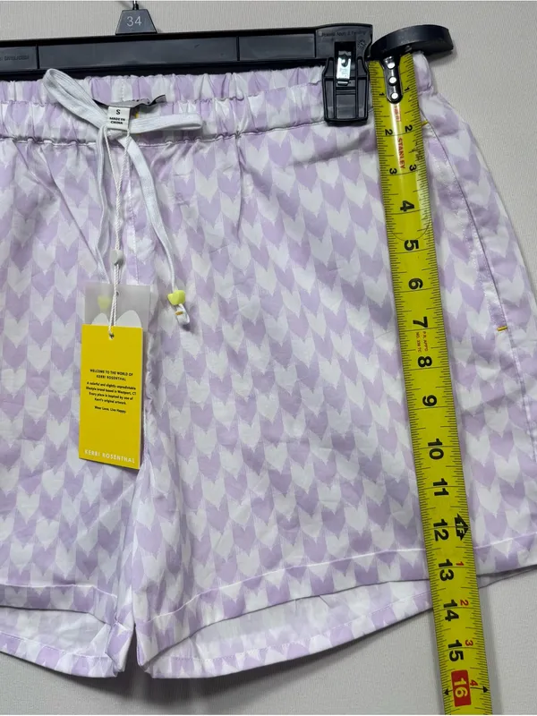 Kerri Rosenthal Mina Printed Cotton Shirt shorts set Lavender nwt size small - Image 12