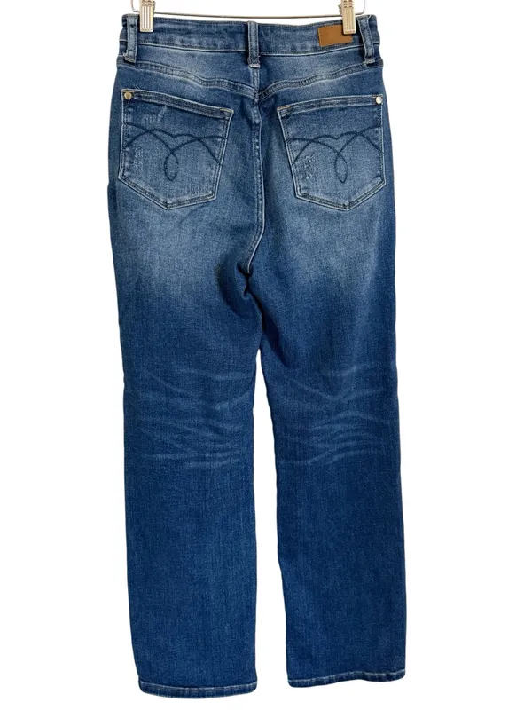 Judy Blue JB88531 Wide Leg Jeans Women’s 3/26 High Rise Medium Wash Stretch - Image 4