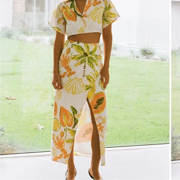 Sabo Skirt Tropical Crop top sz 4 - Image 2