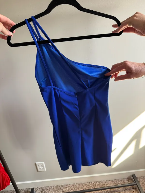 Von Maur Blue One Shoulder Mini Dress - Image 2