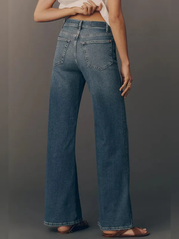 7 For All Mankind Ultra Hi Rise Wide Leg Jo Petite New With Tags Sea Level 28 - Image 2