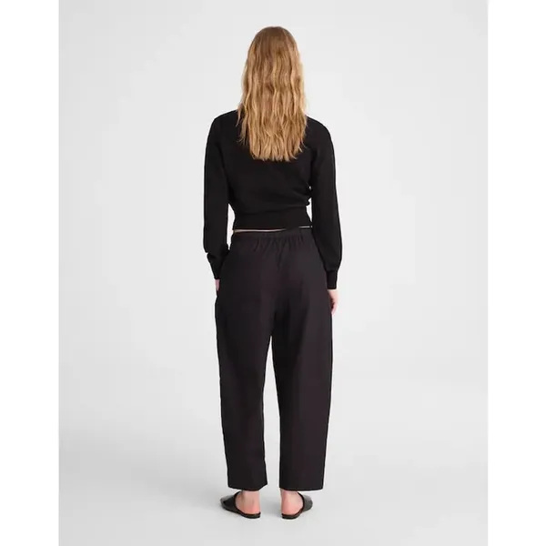 Madewell Pull-On Barrel-Leg Utility Pants in Poplin Cotton Black Wide Leg XL NWT - Image 2