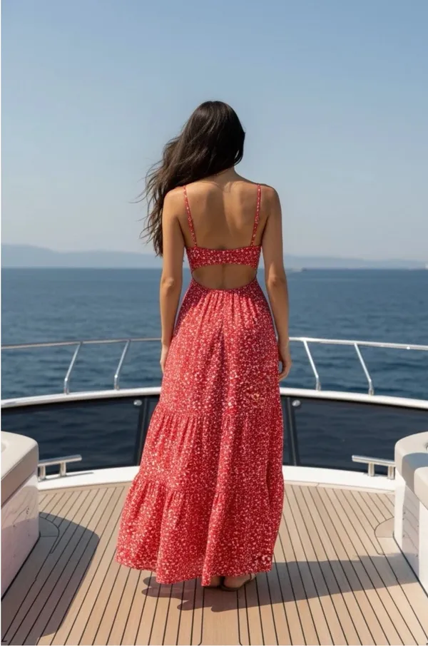 Maeve Coastal Sunset Floral Maxi Dress Resort Vacation Glam Sz S Anthropologie - Image 2