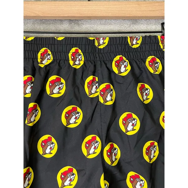 Bucees Black Logo Print Running Shorts Medium Athletic Dolphin Hem Novelty - Image 2