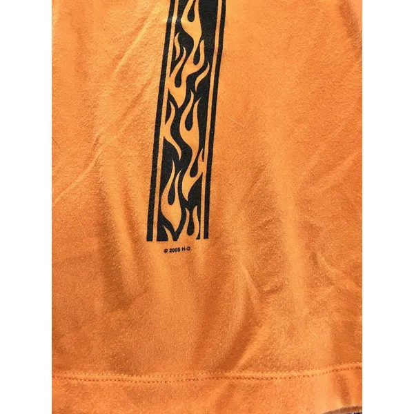 Harley Davidson Women’s Front Garage Shirt 1/4 Zip Orange Shirt Biker Size Large - Image 4
