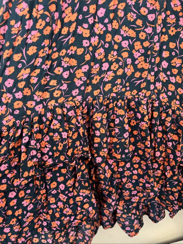 Universal Thread Floral High Low Midi Dress Ruffle Hem Adjustable Straps Small - Image 3